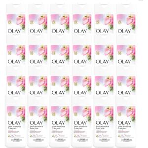 Olay Body Wash for Women, Fresh Radiance, Refreshing & Renewing, Made with Plant Based Cleansers, B3 Botanical Complex, For All Skin Types, Strawberry & Mint Scent, 3.0 fl oz (Pack of 24)(Strawberry & Mint)
