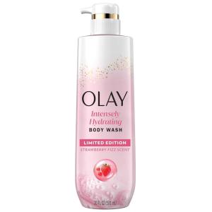 Olay Body Wash for Women, Intensely Hydrating, Pro-Hyaluronic Acid Serum Complex, Renews Moisture, Vitamin B3 Lameller Technology, For All Skin Types, Mandarin Summer Fizz Scent, 20 fl oz(Strawberry)