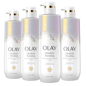 Olay Body Wash for Women, Tone Brightening Exfoliation, Vitamin C Serum Complex, Renew Moisture, Free of Parabens & Phthalates, Vitamin B3 Lameller Technology, For All Skin Types, 20 fl oz (Pack of 4)(Vitamin B3 and Collagen 20 fl oz (Pack of 4))