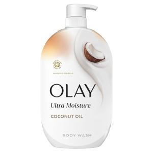 Olay Body Wash for Women, Ultra Moisture, 24hr Moisturizing, Hydrating & Refreshing, B3 Vitamin Complex, Free of Parabens & Phthalates, For All Skin Types, Cocoa Butter Scent, 33 fl oz(Coconut Oil Scent)