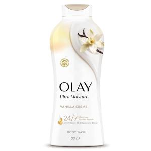Olay Body Wash for Women, Ultra Moisture, 24hr Moisturizing, Hydrating & Refreshing, B3 Vitamin Complex, Free of Parabens & Phthalates, For All Skin Types, Shea Butter Scent, 22 fl oz(Vanilla Crème)
