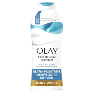 Olay Body Wash for Women, Ultra Moisture, 24hr Moisturizing, Hydrating & Refreshing, B3 Vitamin Complex, Free of Parabens & Phthalates, For All Skin Types, Shea Butter Scent, 22 fl oz(Lightly Scented)