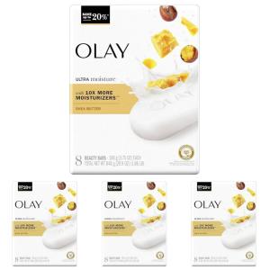 Olay Moisture Outlast Ultra Moisture Shea Butter Beauty Bar with Vitamin B3 Complex 3.75 oz, 8 count(29.9 Ounce (Pack of 4))