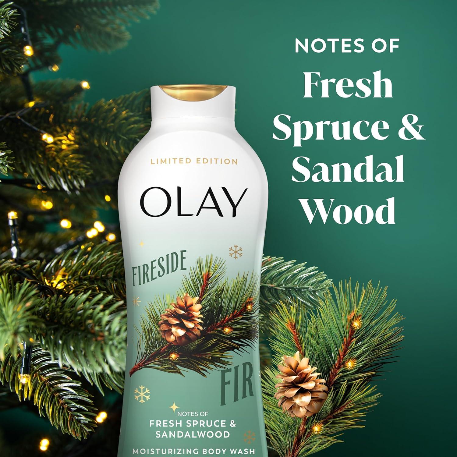 imageOlay Body Wash for Women Hydrating amp Moisturizing Holiday Edition With Plant Based Cleansers B3 Complex For All Skin Types Fireside Fir with Fresh Spruce amp Sandalwood Scent 22 fl ozFireside Fir with Fresh Spruce Sandalwood