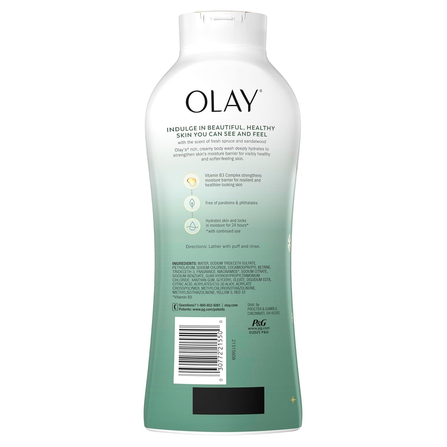 imageOlay Body Wash for Women Hydrating amp Moisturizing Holiday Edition With Plant Based Cleansers B3 Complex For All Skin Types Fireside Fir with Fresh Spruce amp Sandalwood Scent 22 fl ozFireside Fir with Fresh Spruce Sandalwood