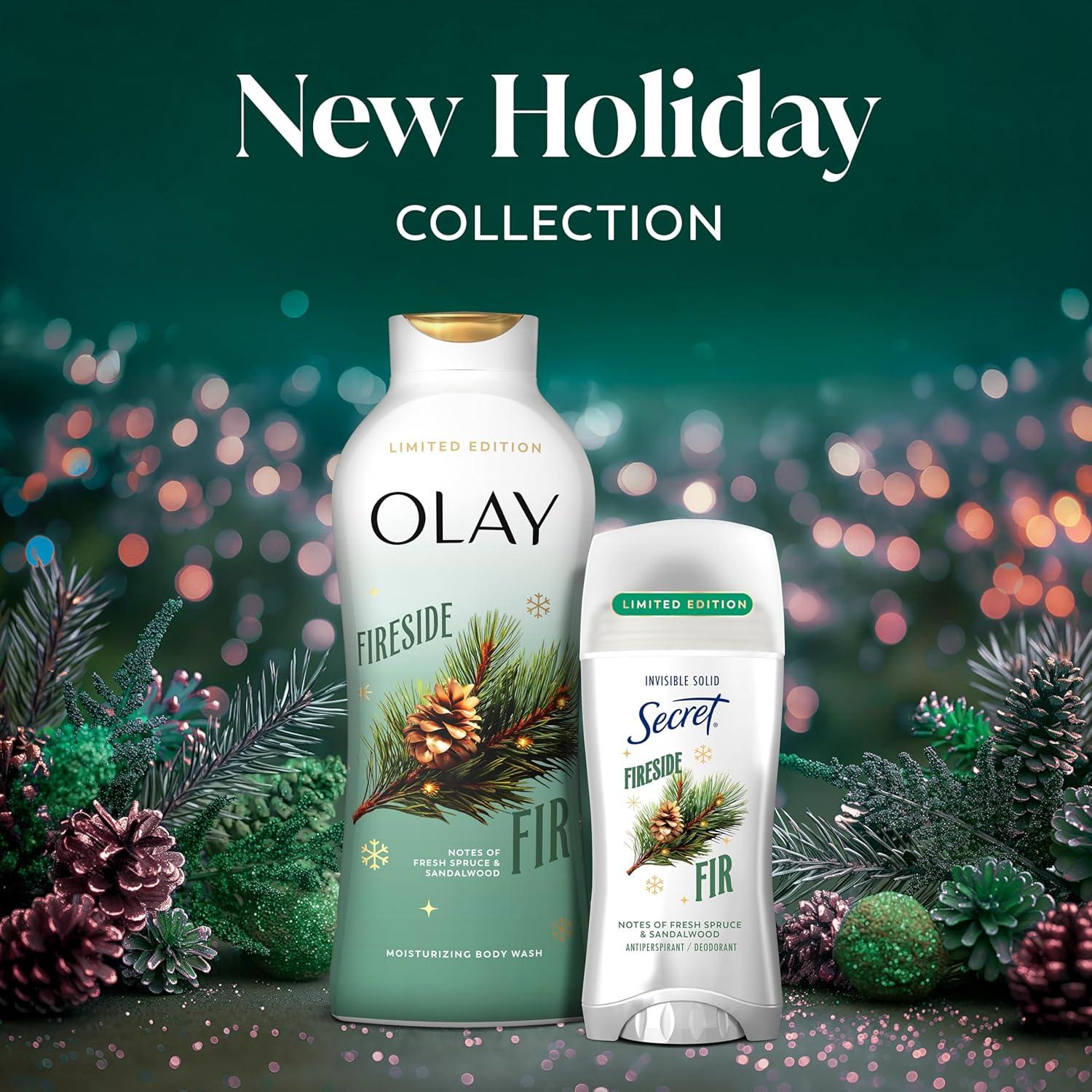 imageOlay Body Wash for Women Hydrating amp Moisturizing Holiday Edition With Plant Based Cleansers B3 Complex For All Skin Types Fireside Fir with Fresh Spruce amp Sandalwood Scent 22 fl ozFireside Fir with Fresh Spruce Sandalwood