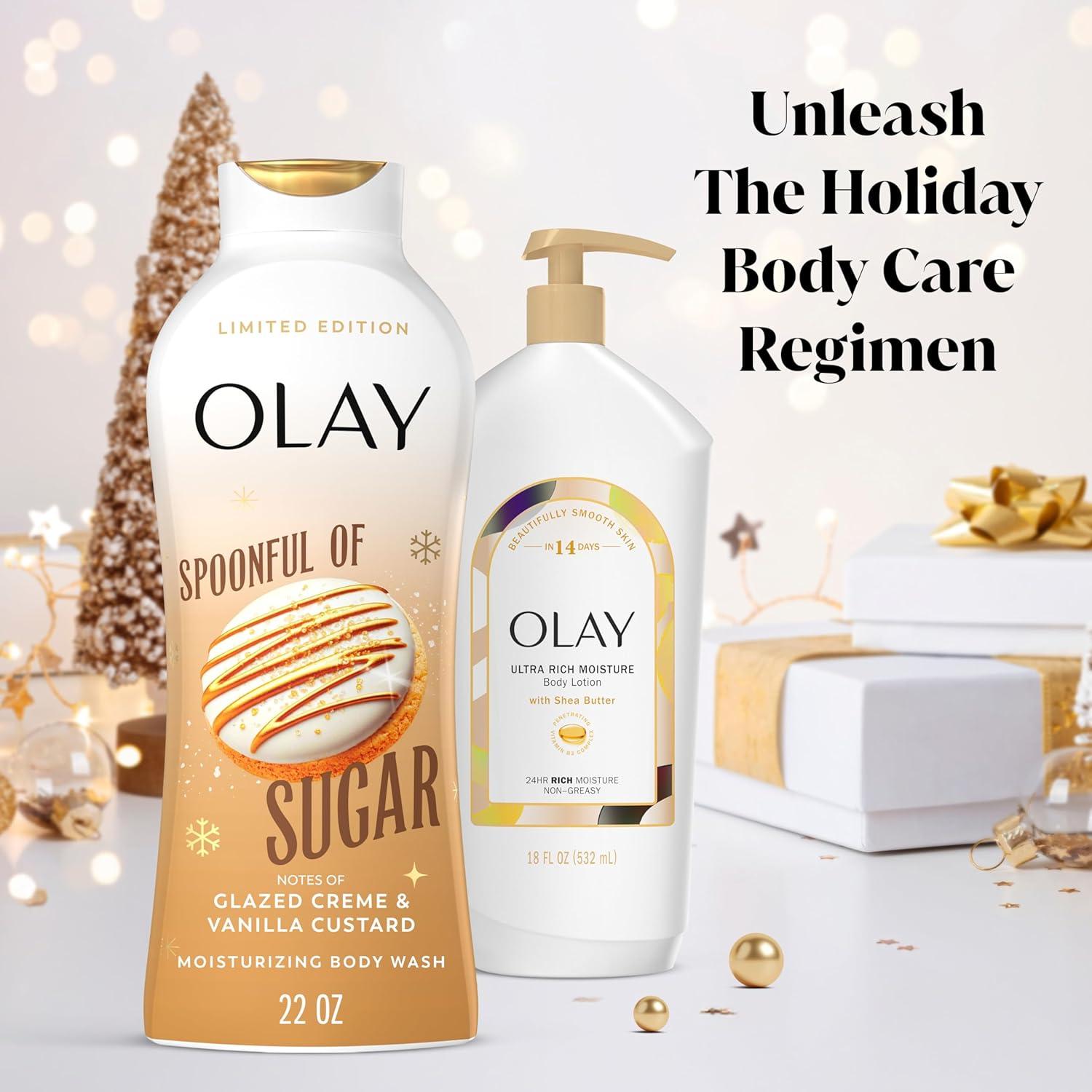 imageOlay Body Wash for Women Hydrating amp Moisturizing Holiday Edition With Plant Based Cleansers B3 Complex For All Skin Types Fireside Fir with Fresh Spruce amp Sandalwood Scent 22 fl ozVanilla