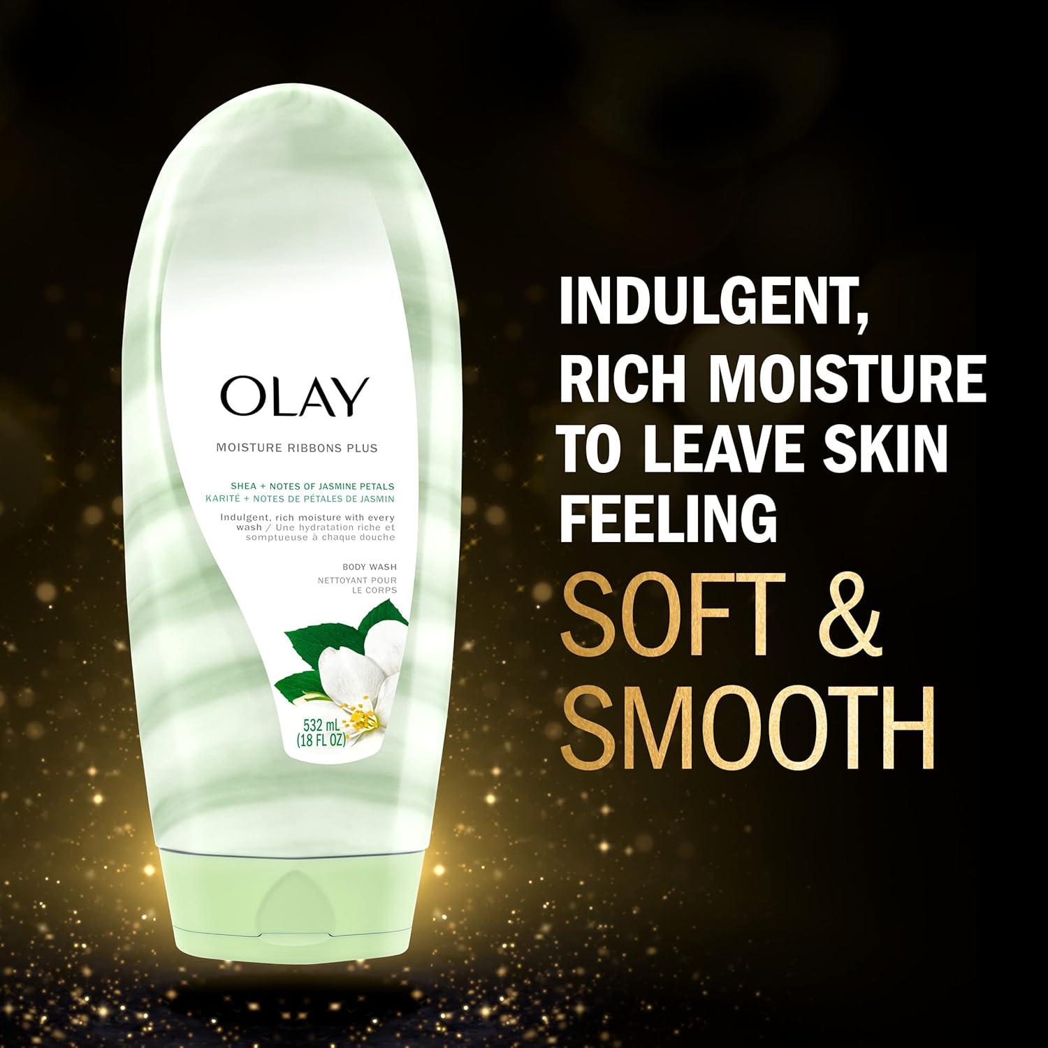 imageOlay Moisture Ribbons Body Wash with Shea and Notes of Jasmine Petals 18 fl oz Pack of 4Jasmine Petals Shea