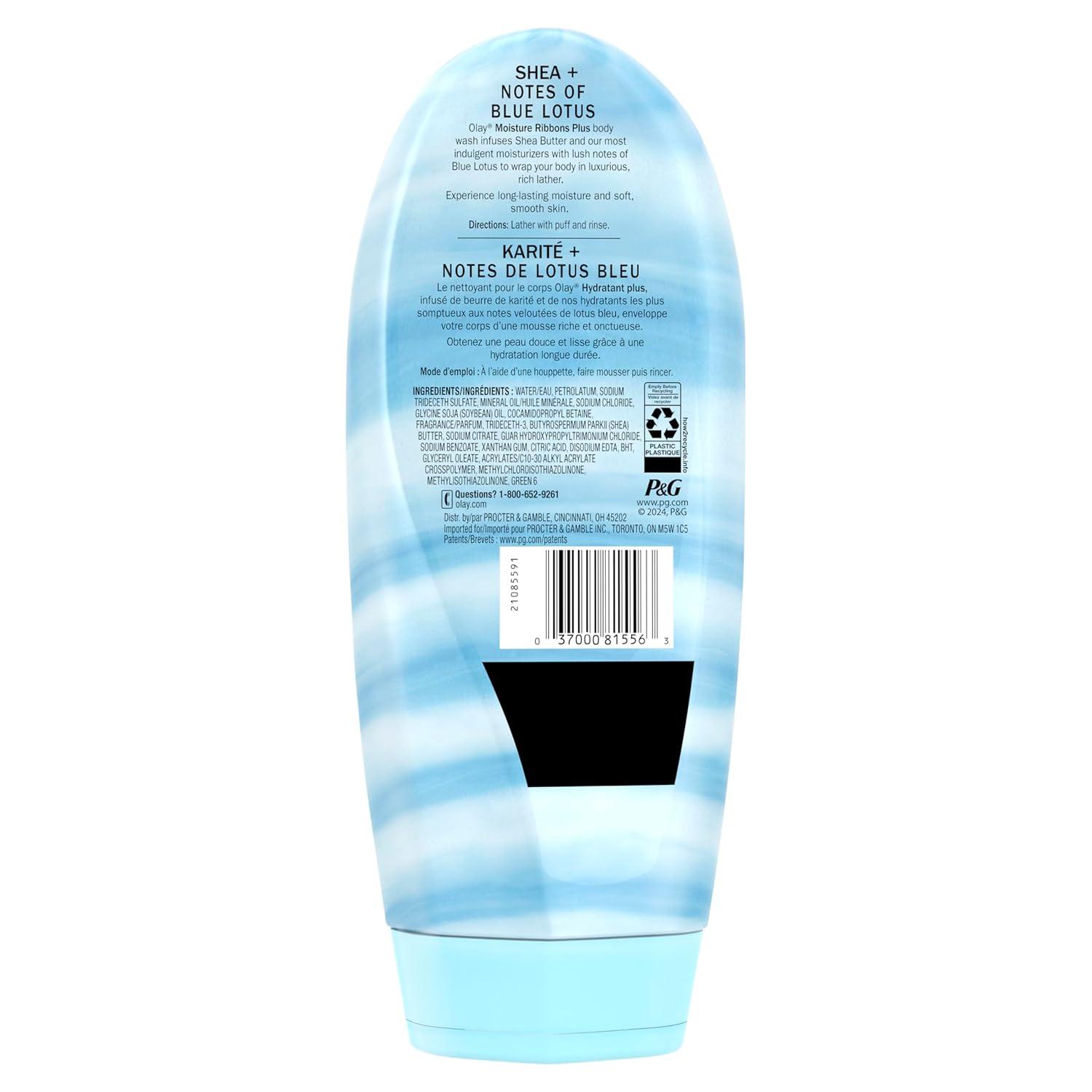 imageOlay Moisture Ribbons Body Wash with Shea and Notes of Jasmine Petals 18 fl oz Pack of 4Shea Butter Blue Lotus