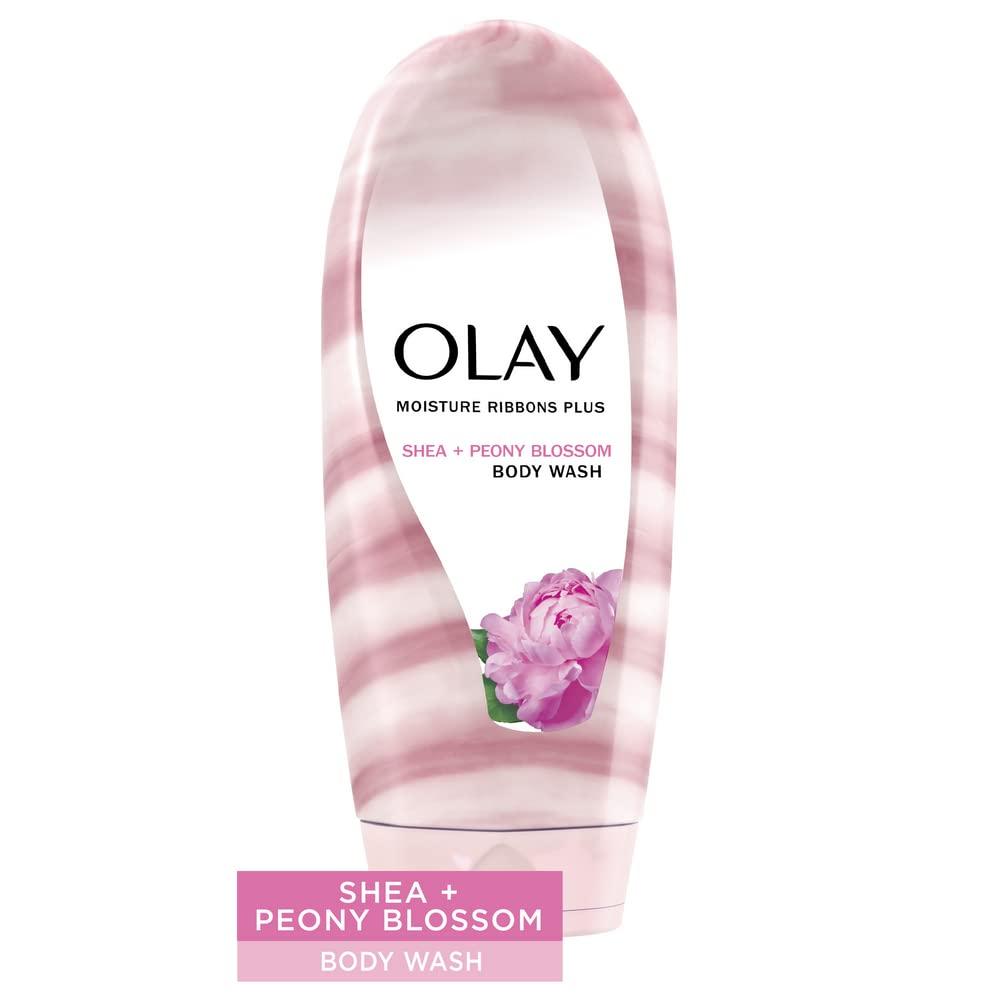imageOlay Moisture Ribbons Body Wash with Shea and Notes of Jasmine Petals 18 fl oz Pack of 4Shea Butter Peony Blossom