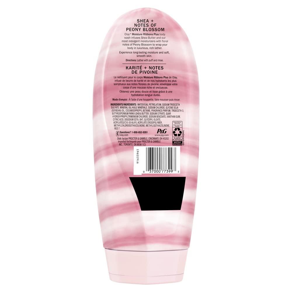 imageOlay Moisture Ribbons Body Wash with Shea and Notes of Jasmine Petals 18 fl oz Pack of 4Shea Butter Peony Blossom