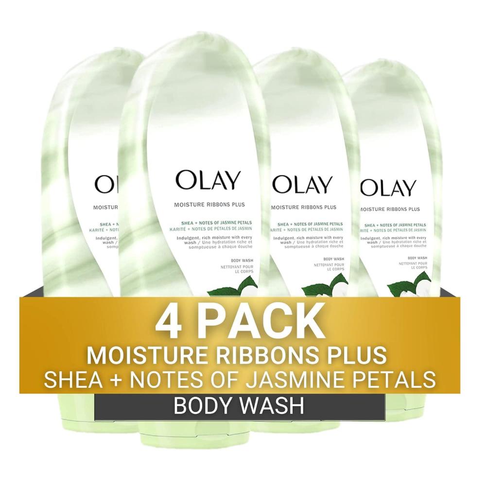 imageOlay Moisture Ribbons Body Wash with Shea and Notes of Jasmine Petals 18 fl oz Pack of 4Jasmine Petals Shea