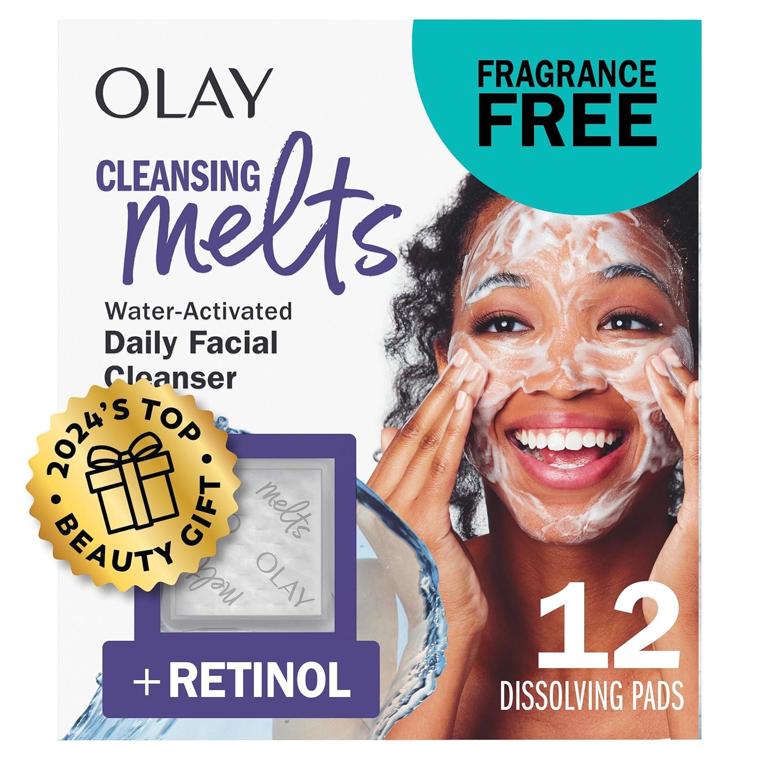 imageOlay Retinol Face Moisturizer 24 MAX AntiAging Night Cream for Women FragranceFree AntiWrinkle Skin Care 17 oz amp Trial Size Retinol Cleansing Melts WaterActivated Face Wash 12 ct