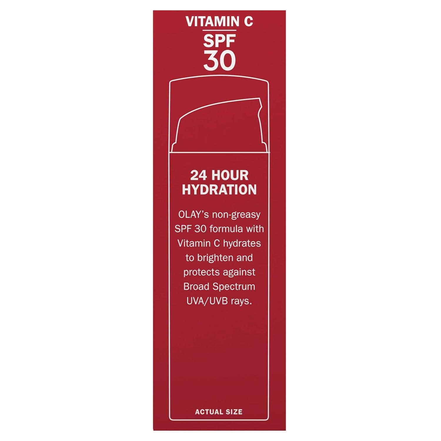 imageOlay Vitamin C Hydrating moisturizer with sunscreen SPF 30 17 Oz17 Fl Oz Pack of 2