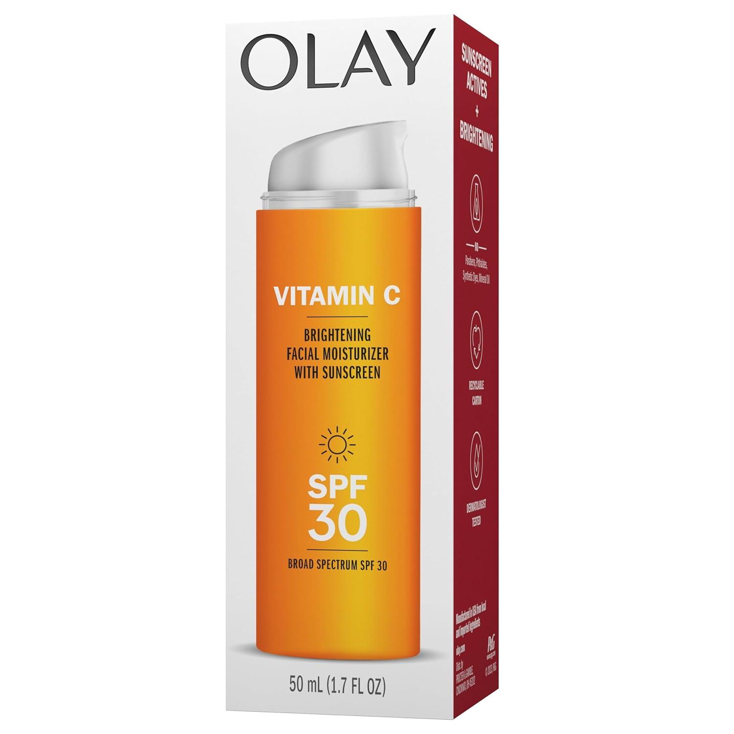 imageOlay Vitamin C Hydrating moisturizer with sunscreen SPF 30 17 Oz17 Fl Oz Pack of 2