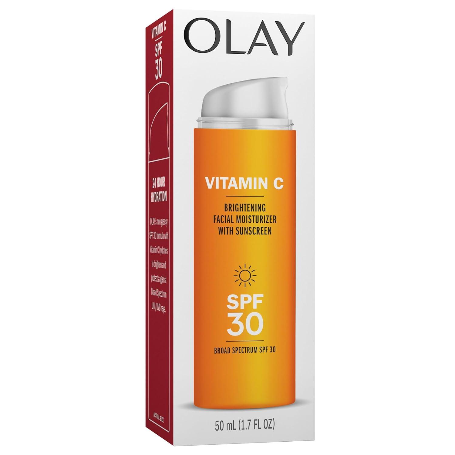 imageOlay Vitamin C Hydrating moisturizer with sunscreen SPF 30 17 Oz17 Fl Oz Pack of 2