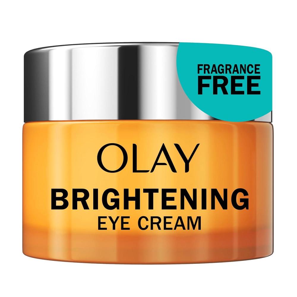 imageOlay Brightening Eye Cream with Vitamin C FragranceFree Hydrating Under Eye Cream for Dark Circles and Dull Skin Lightweight Eye Cream with Peptides and Vitamin B3 05 oz