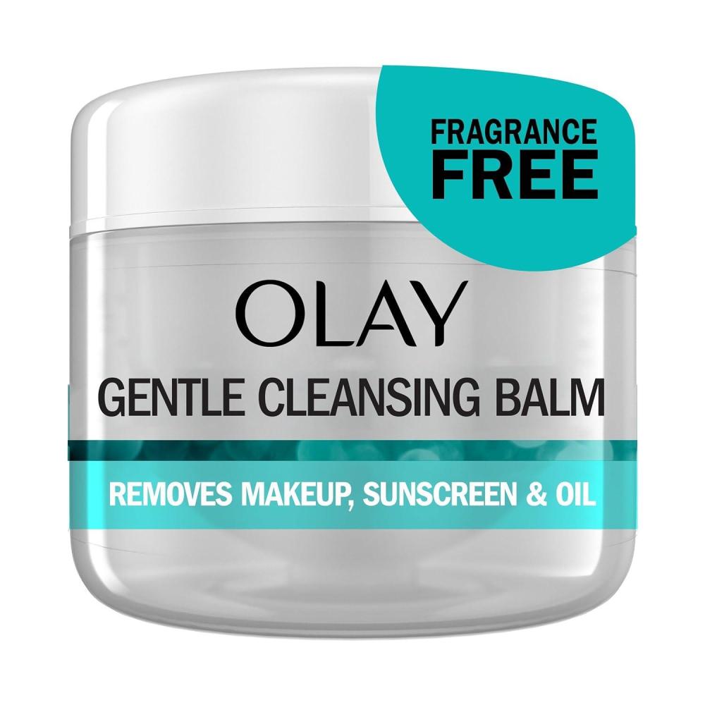 imageOlay Gentle Cleansing Balm Makeup Remover Fragrance Free 34 fl oz Hydrating Face Cleanser Removes Makeup Sunscreen and Oil