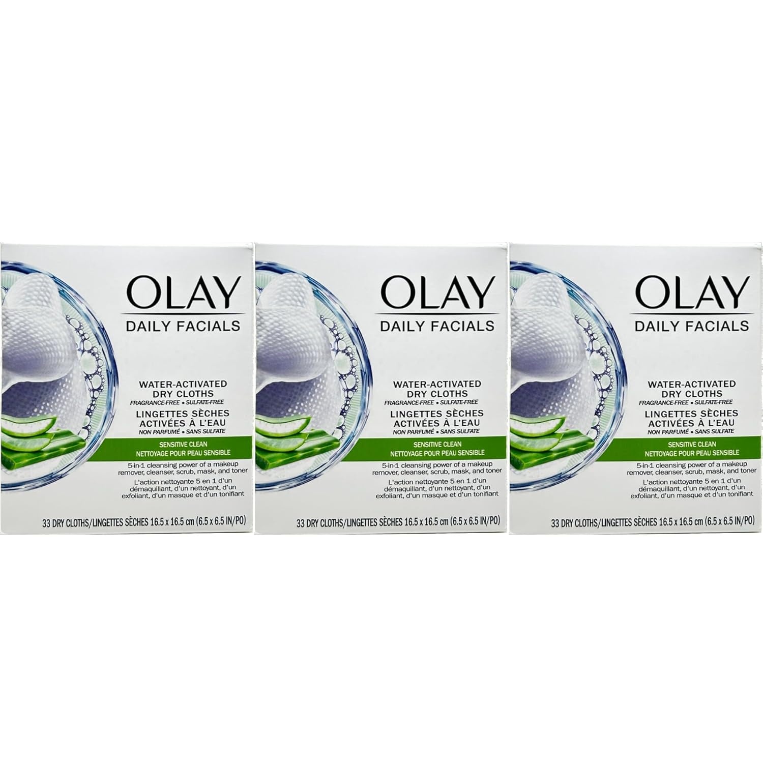 imageMakeup Remover Wipes by Olay Daily Facials Gentle Clean 5in1 Water Activated Cleansing Cloths 33 count Packaging may VaryUnscented