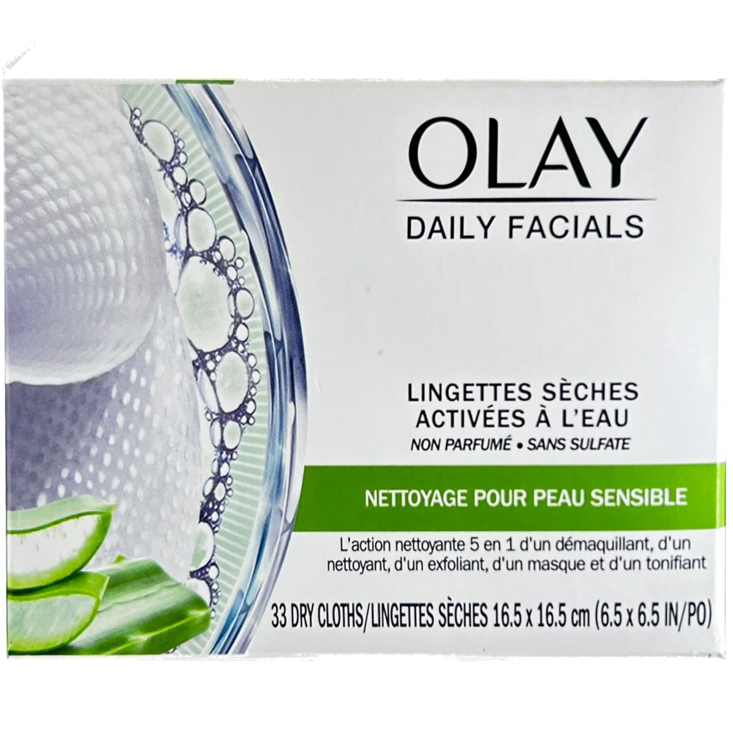 imageMakeup Remover Wipes by Olay Daily Facials Gentle Clean 5in1 Water Activated Cleansing Cloths 33 count Packaging may VaryUnscented