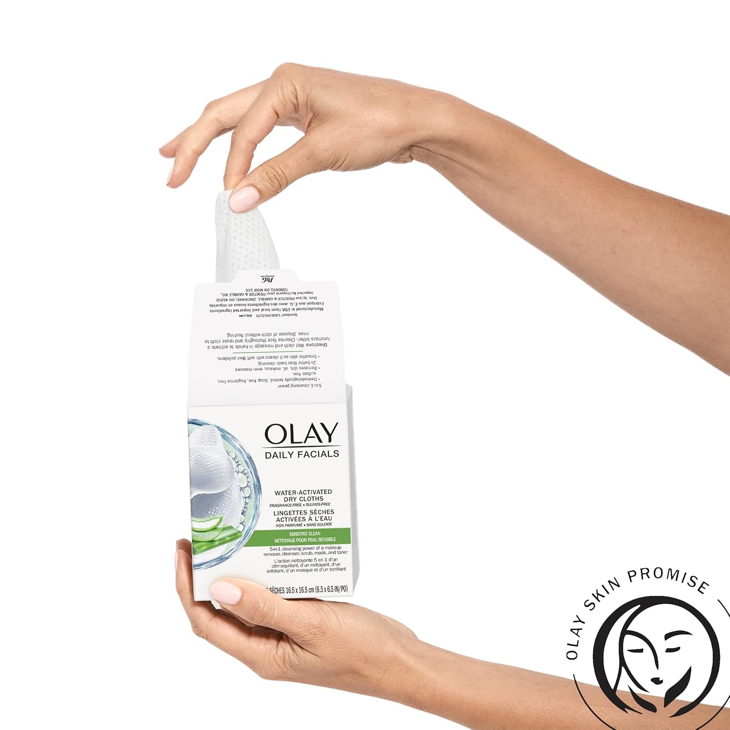 imageMakeup Remover Wipes by Olay Daily Facials Gentle Clean 5in1 Water Activated Cleansing Cloths 33 count Packaging may VaryUnscented