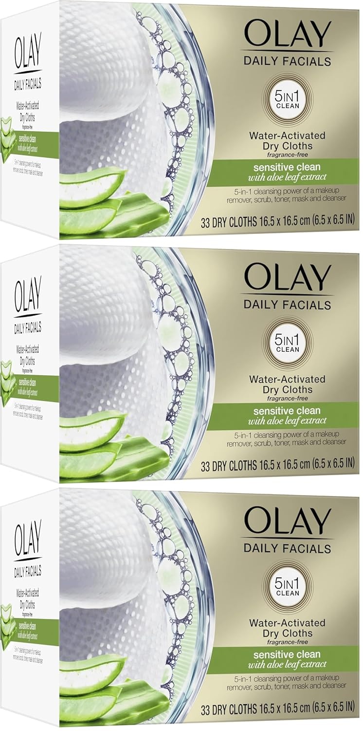 imageMakeup Remover Wipes by Olay Daily Facials Gentle Clean 5in1 Water Activated Cleansing Cloths 33 count Packaging may VaryUnscented