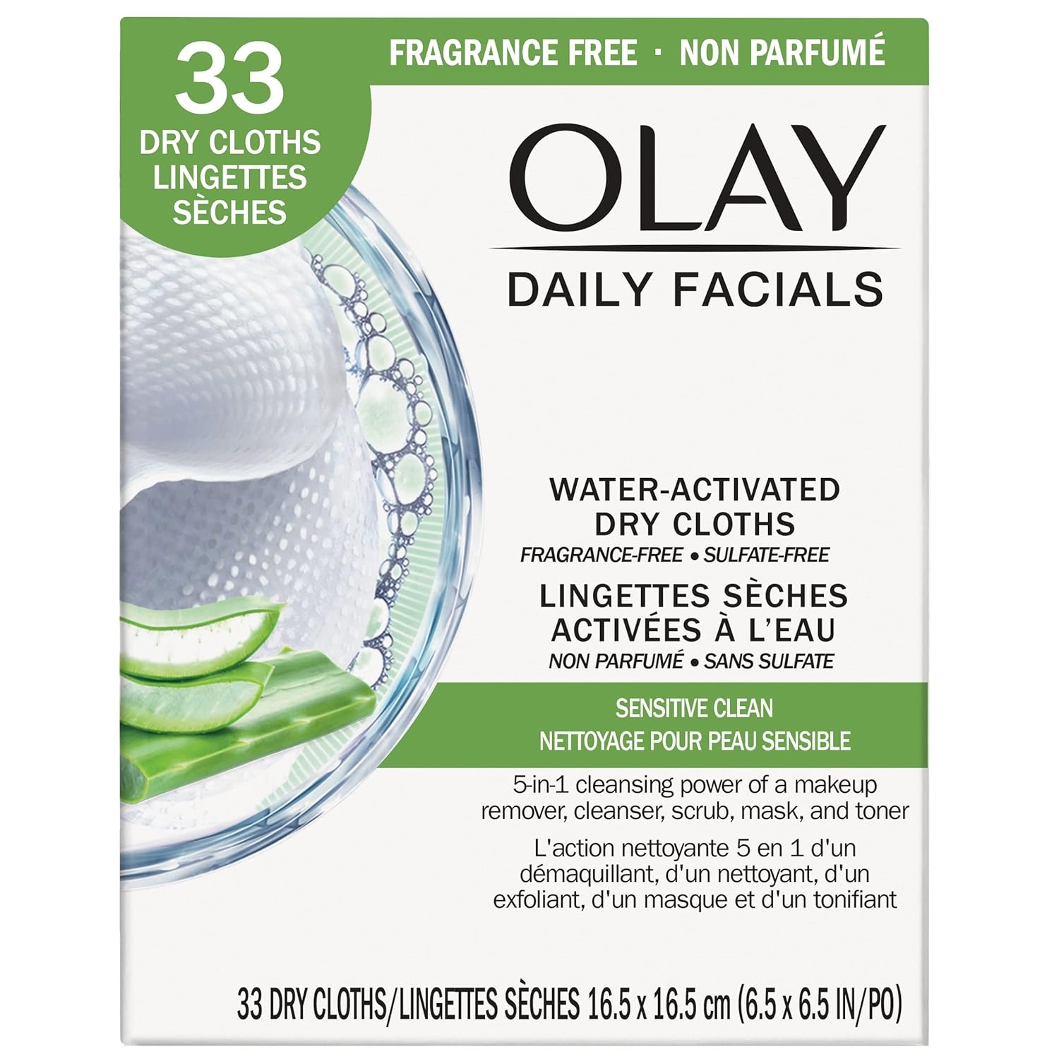 imageMakeup Remover Wipes by Olay Daily Facials Gentle Clean 5in1 Water Activated Cleansing Cloths 33 count Packaging may VaryUnscented