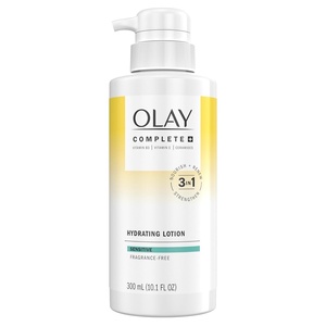Olay Complete+ Hydrating Lotion Fragrance-Free, 10.1 FL OZ, 3-in-1 Nourishing Face Moisturizer for All Skin Types with Vitamin B3, Vitamin E, and Ceramides